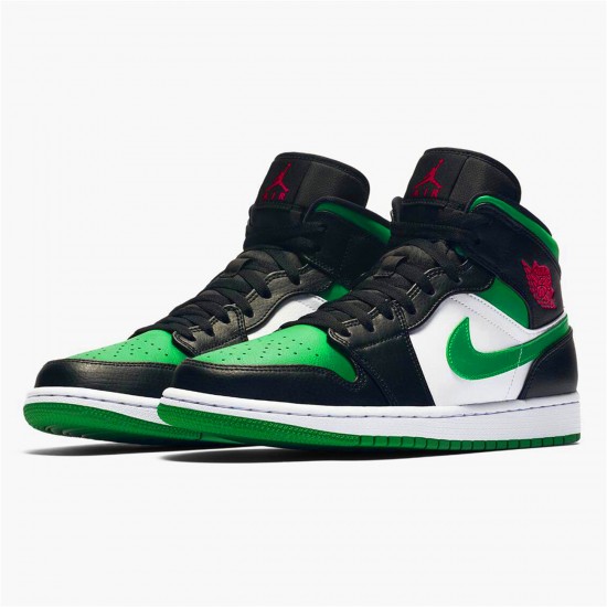 Nike Air Jordan 1 Mid Pine Green BlackGym Red White Pine Green 554724 067 AJ1 Sneakers