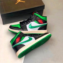 Nike Air Jordan 1 Mid Pine Green BlackGym Red White Pine Green 554724 067 AJ1 Sneakers