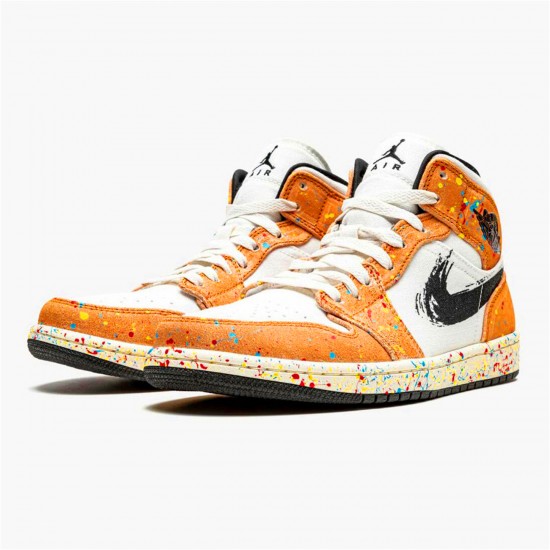 Nike Air Jordan 1 Mid SE Brushstroke DA8005 100 AJ1 Sneakers