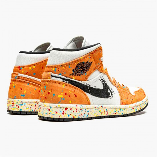 Nike Air Jordan 1 Mid SE Brushstroke DA8005 100 AJ1 Sneakers