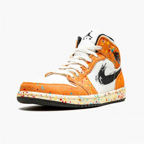 Nike Air Jordan 1 Mid SE Brushstroke DA8005 100 AJ1 Sneakers