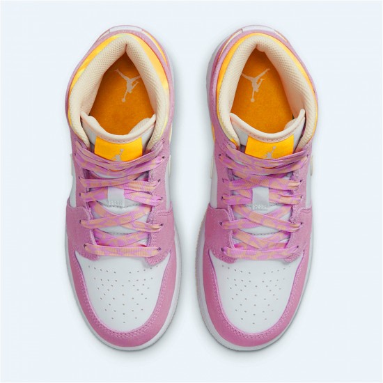 Nike Air Jordan 1 Mid SE GS Arctic Pink DC9517 600 WMNS AJ1 Light Arctic Pink University Gold White