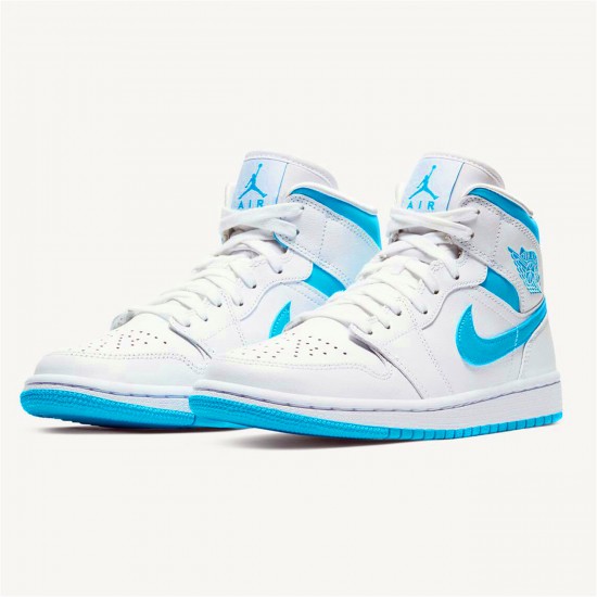 Nike Air Jordan 1 Mid UNC University BlueWhite AJ1 Sneakers BQ6472 114