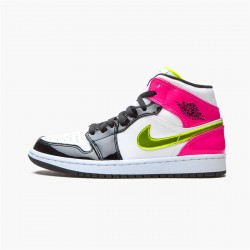 Nike Air Jordan 1 Mid White Black Cyber Pink CZ9834 100 AJ1 Sneakers