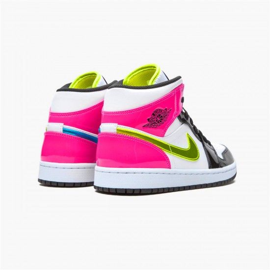 Nike Air Jordan 1 Mid White Black Cyber Pink CZ9834 100 AJ1 Sneakers