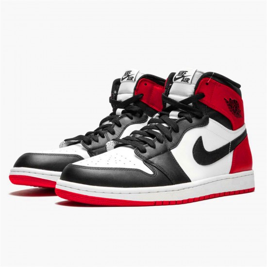 Nike Air Jordan 1 Retro High Black Toe WhiteBlack Gym Red 555088 184 Mens AJ1