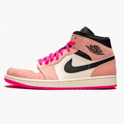 Nike Air Jordan 1 Mid Crimson Tint Crimson TintHyper Pink Black 852542 801 AJ1 Sneakers