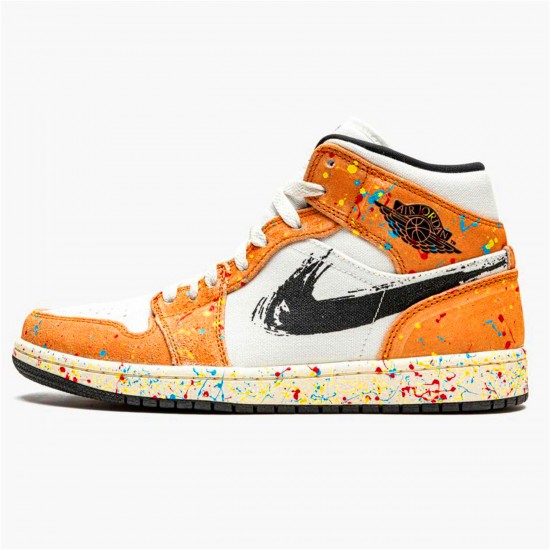 Nike Air Jordan 1 Mid SE Brushstroke DA8005 100 AJ1 Sneakers