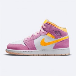 Nike Air Jordan 1 Mid SE GS Arctic Pink DC9517 600 WMNS AJ1 Light Arctic Pink University Gold White