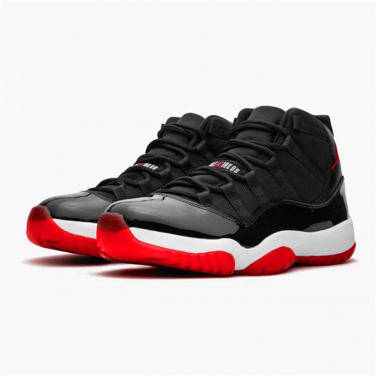 Nike Air Jordan 11 Retro Bred Mens 378037 010 BlackVarsity Red White AJ11 Black