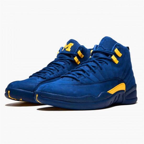 Nike Air Jordan 12 Retro Michigan Mens AJ12 BQ3180 407 College NavyAmarillo