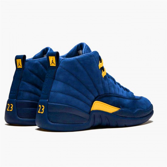 Nike Air Jordan 12 Retro Michigan Mens AJ12 BQ3180 407 College NavyAmarillo