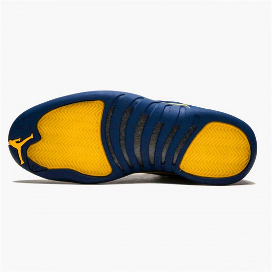 Nike Air Jordan 12 Retro Michigan Mens AJ12 BQ3180 407 College NavyAmarillo