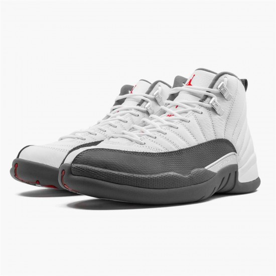 Nike Air Jordan 12 Retro White Dark Grey Mens AJ12 130690 160 WhiteDark Grey Gym Red