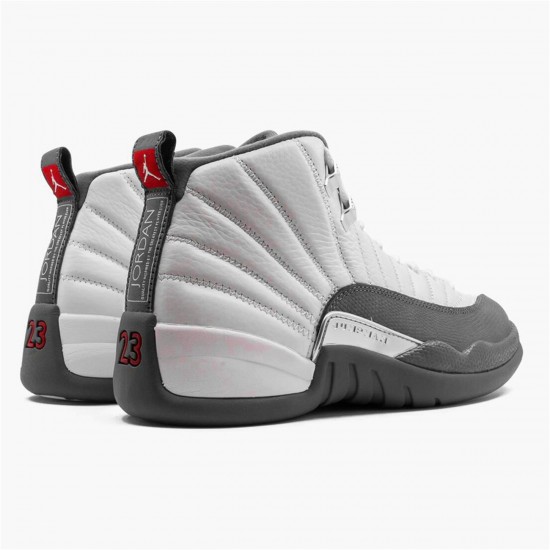 Nike Air Jordan 12 Retro White Dark Grey Mens AJ12 130690 160 WhiteDark Grey Gym Red