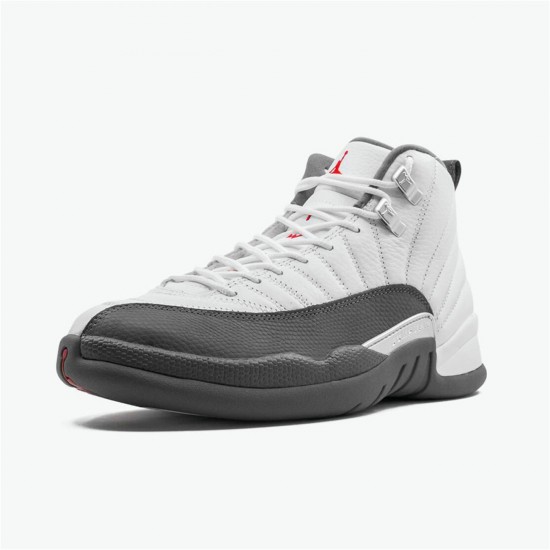 Nike Air Jordan 12 Retro White Dark Grey Mens AJ12 130690 160 WhiteDark Grey Gym Red