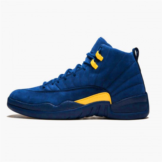 Nike Air Jordan 12 Retro Michigan Mens AJ12 BQ3180 407 College NavyAmarillo