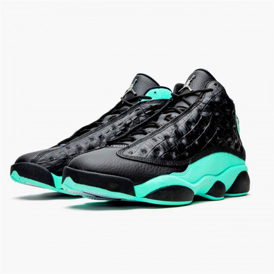 Nike Air Jordan 13 Retro Island Green Mens BlackIsland Green Metallic Si 414571 030 AJ13