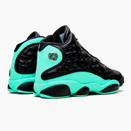 Nike Air Jordan 13 Retro Island Green Mens BlackIsland Green Metallic Si 414571 030 AJ13