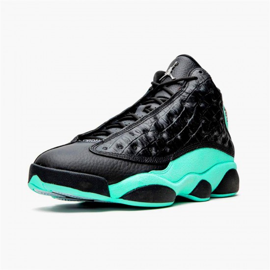 Nike Air Jordan 13 Retro Island Green Mens BlackIsland Green Metallic Si 414571 030 AJ13