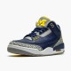 Nike Air Jordan 3 Retro Michigan Mens AJ3 820064 BlackUniversity Gold Cement G AJ3