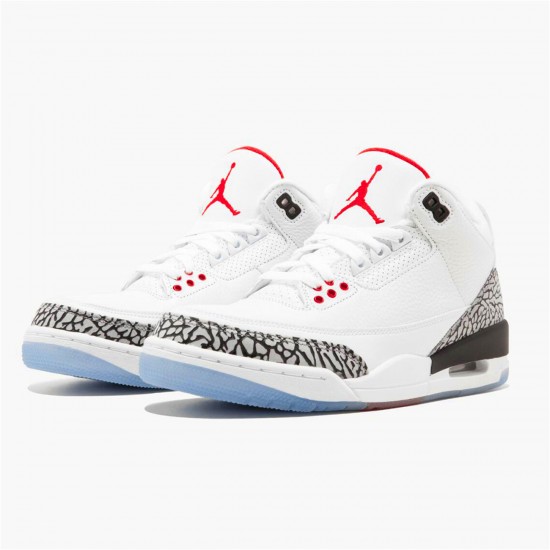Nike Air Jordan 3 Retro NRG Mocha Mens 923096 101 WhiteFire Red Cement Grey AJ3