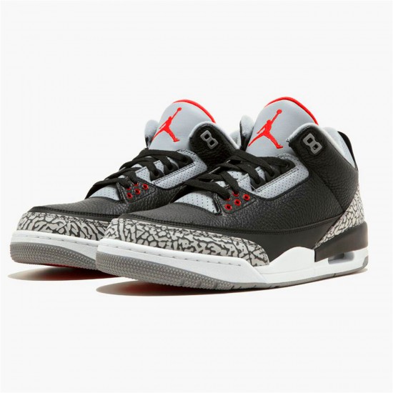 Nike Air Jordan 3 Retro Og BlackCement BlackFire Red Cement Grey 854262 001 Aj3 Sneakers