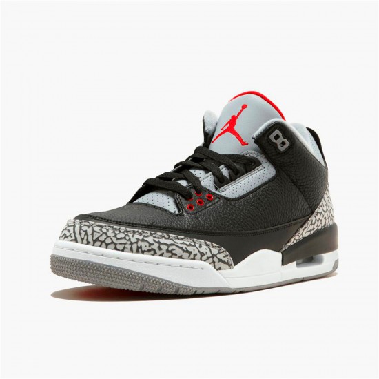 Nike Air Jordan 3 Retro Og BlackCement BlackFire Red Cement Grey 854262 001 Aj3 Sneakers