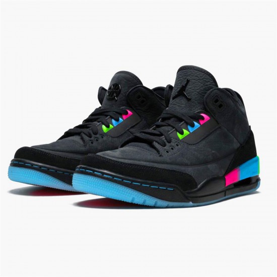 Nike Air Jordan 3 Retro Quai54 AT9195 001 BlackBlack Electric Green AJ3