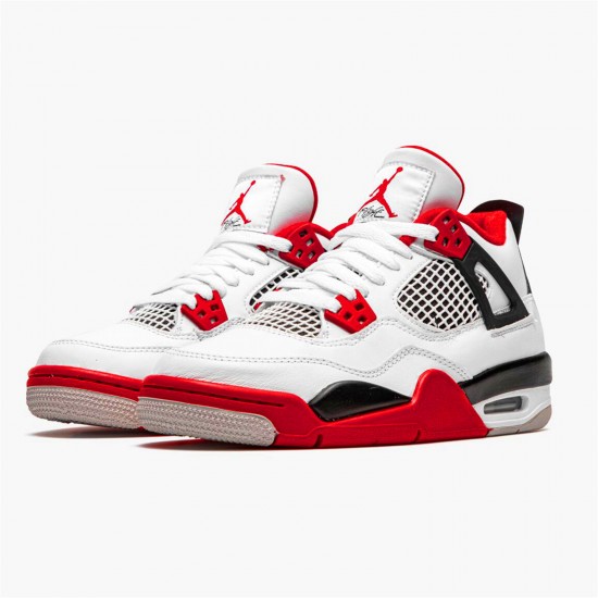 Nike Air Jordan 4 Retro OG GS Fire Red 2020 Mens 408452 160 WhiteFire Red Black Tech Grey