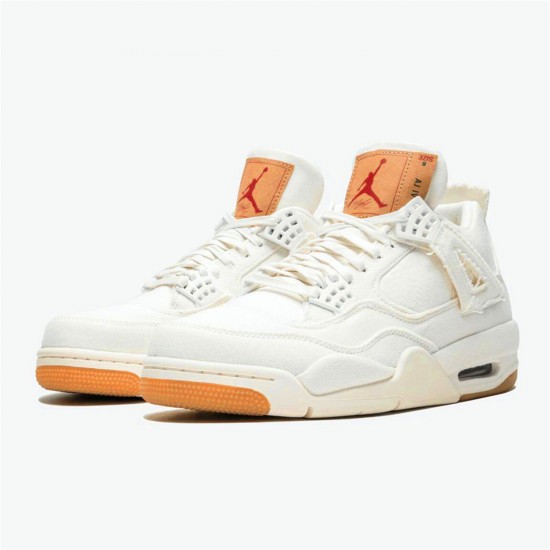 Levi's x Nike Air Jordan 4 Denim Mens AO2571 100 White AJ4