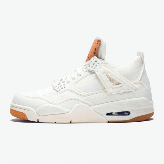 Levi's x Nike Air Jordan 4 Denim Mens AO2571 100 White AJ4