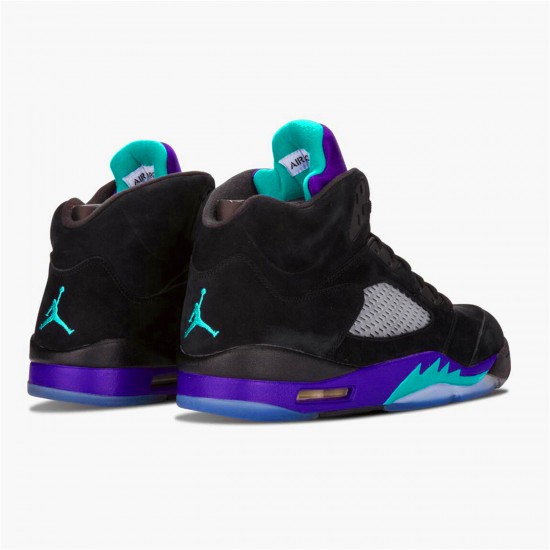 Nike Air Jordan 5 Retro Black Grape BlackNew Emerald Grape Ice 136027 007 AJ5