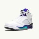 Nike Air Jordan 5 Retro Grape WhiteNew Emerald Grp Ice Blk Mens 136027 108 AJ5 Sneakers