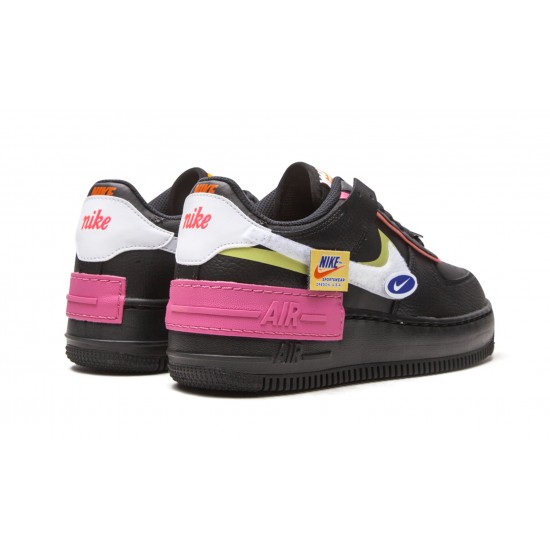 WMNS Nike Air Force 1 Shadow Removable Patches Black Pink CU4743 001