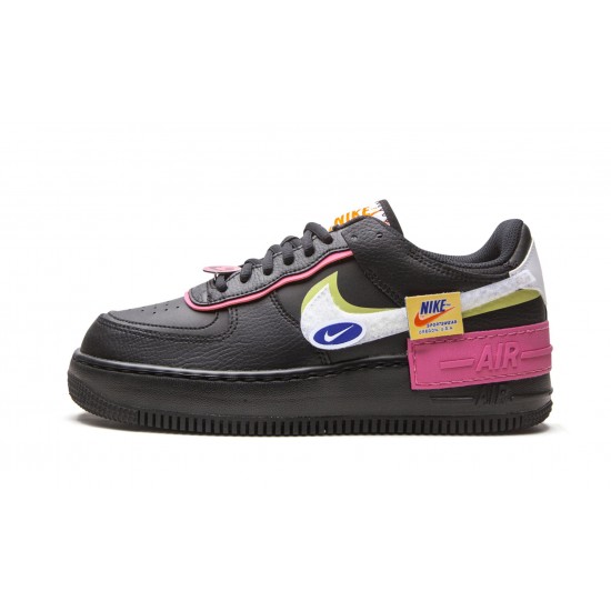 WMNS Nike Air Force 1 Shadow Removable Patches Black Pink CU4743 001