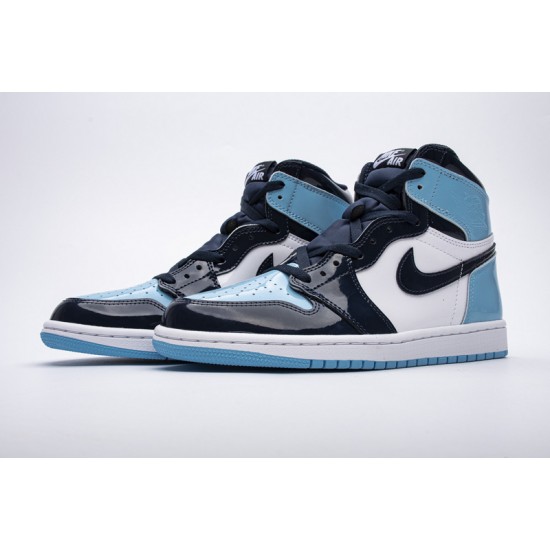 Air Jordan 1 Retro High OG UNC Patent Blue Black CD0461-401 Shoes