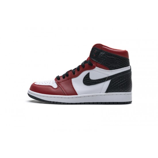 Air Jordan 1 Satin Snakeskin Red Black White CD0461-601 Shoes