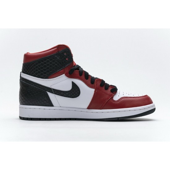 Air Jordan 1 Satin Snakeskin Red Black White CD0461-601 Shoes