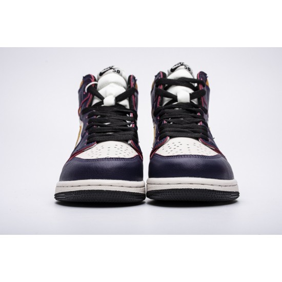 Nike SB x Air Jordan 1 Retro High OG "LA to Chicago" Purple Yellow CD6578-507