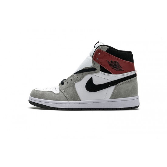 Air Jordan 1 High "Smoke Grey Red" Grey White Red 555088-126