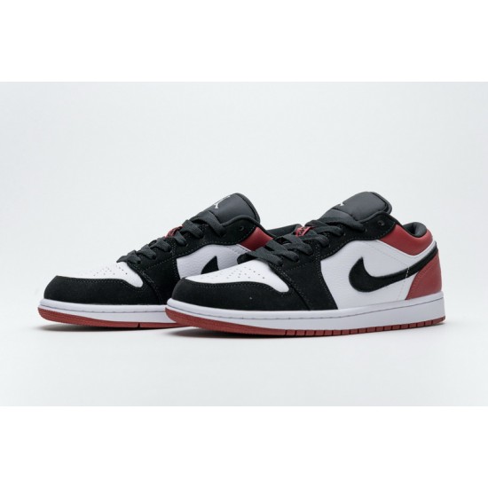 Air Jordan 1 Low Black Toe Black White Red 553558-116 Shoes