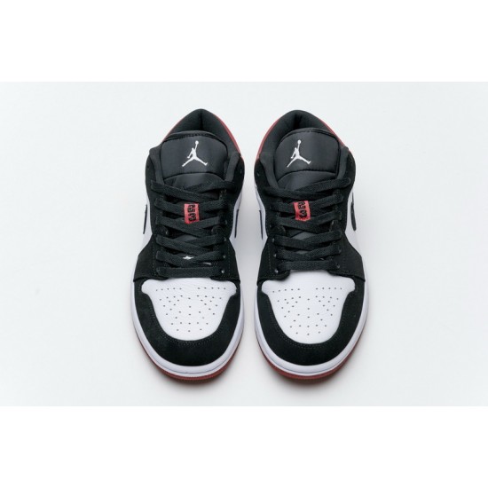 Air Jordan 1 Low "Black Toe" Black White Red 553558-116