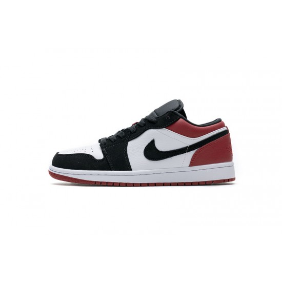 Air Jordan 1 Low "Black Toe" Black White Red 553558-116