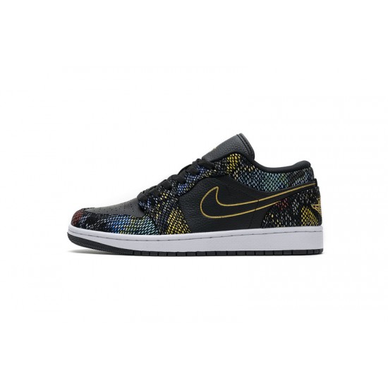 Air Jordan 1 Low "Multicolor Snakeskin" BHM Black Yellow CW5580-001