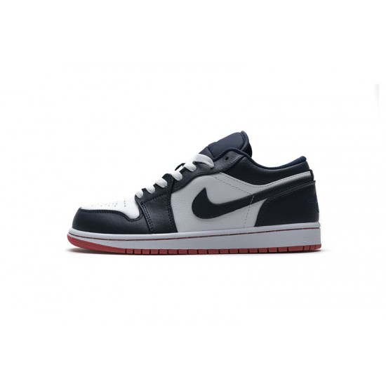 Air Jordan 1 Low "Obsidian Ember Glow" Blue White 553558-481