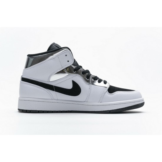 Air Jordan 1 Mid "Alternate Think" White Black Silver 554724-121