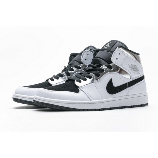 Air Jordan 1 Mid "Alternate Think" White Black Silver 554724-121