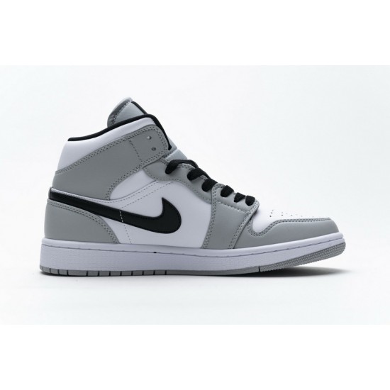 Air Jordan 1 Mid Light Smoke Grey Gray White 554724-092 Shoes