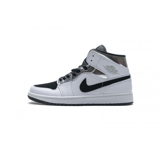 Air Jordan 1 Mid "Alternate Think" White Black Silver 554724-121